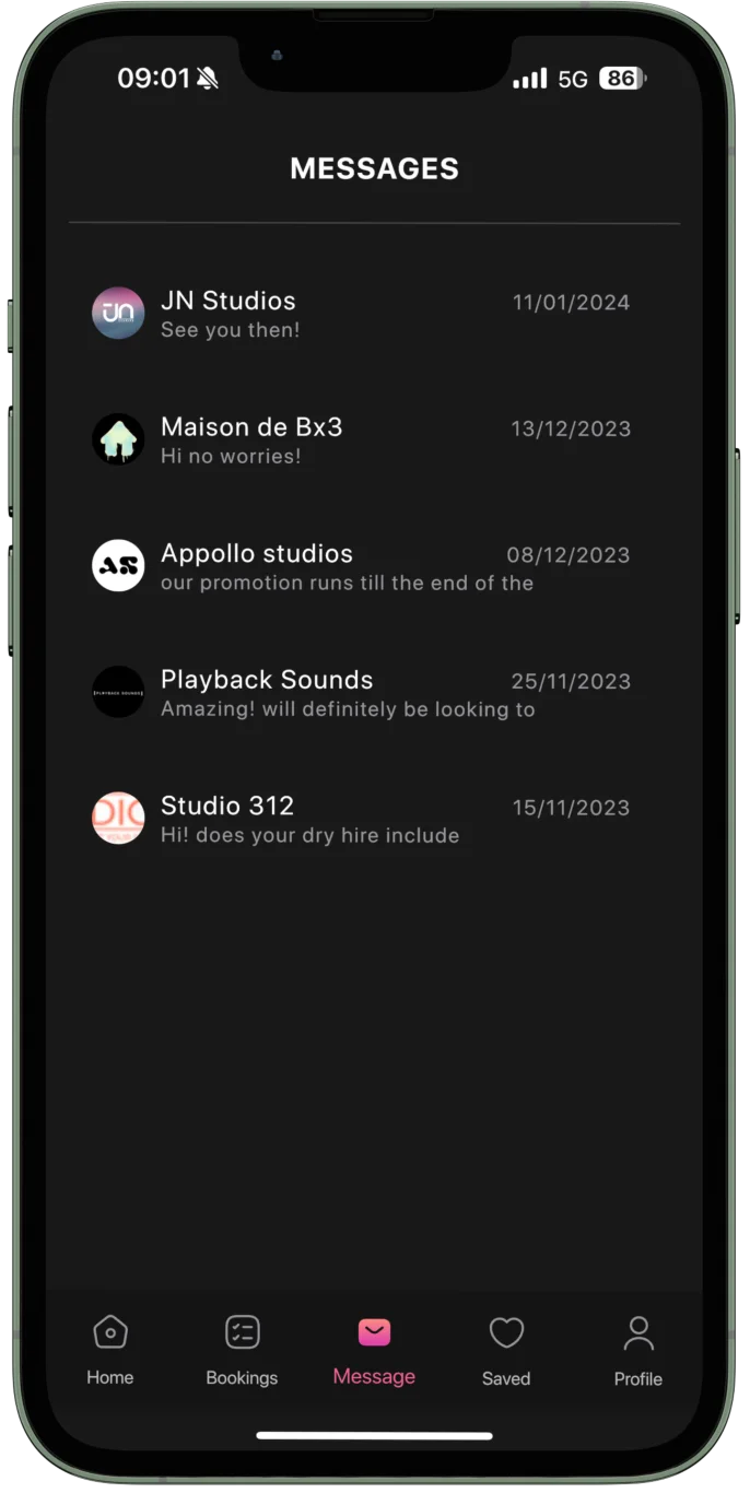 manage all your messages between studios